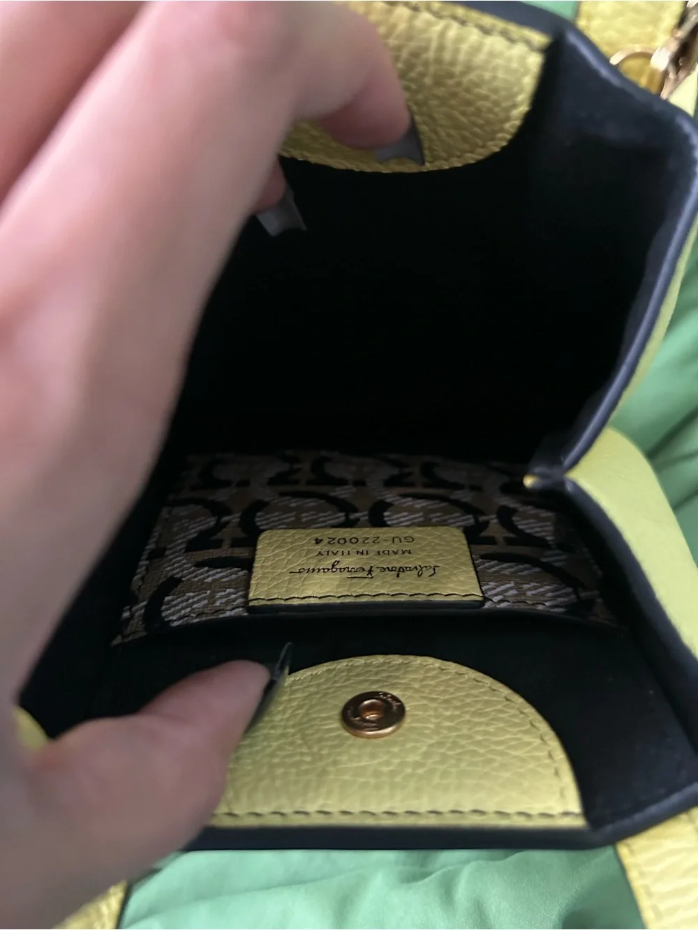 Salvatore Ferragamo Women's Small yellow Crossbody Tote Bag